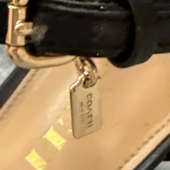 Coach Seline Snakeskin Print Leather Ankle Strap Pumps Size 7B - Picture 7 of 9